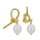 Classy knotted Earrings with Drops of Natural Pearls