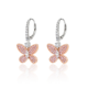 Pink Sparkly Dangle Butterfly Earrings
